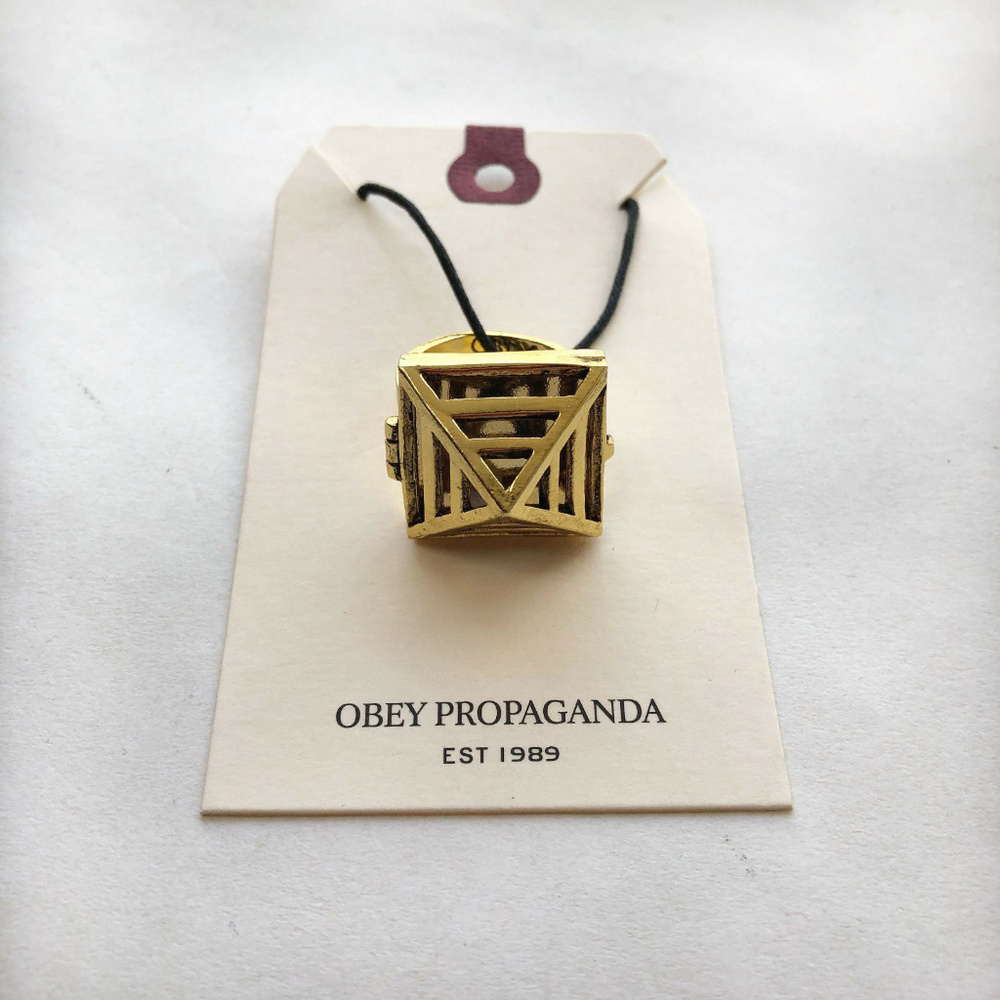 Obey Jewelry "Trapped" Ring Antique Gold - Picture 2 of 5
